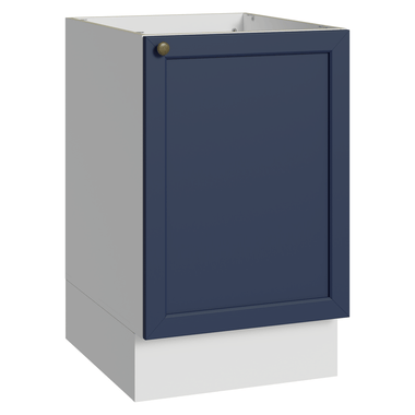 Balcão de Cozinha 50cm 1 Porta (Sem Tampo) Branco/Azul Vik Madesa