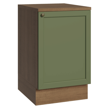 Balcão de Cozinha 50cm 1 Porta Rustic/Verde Vik Madesa