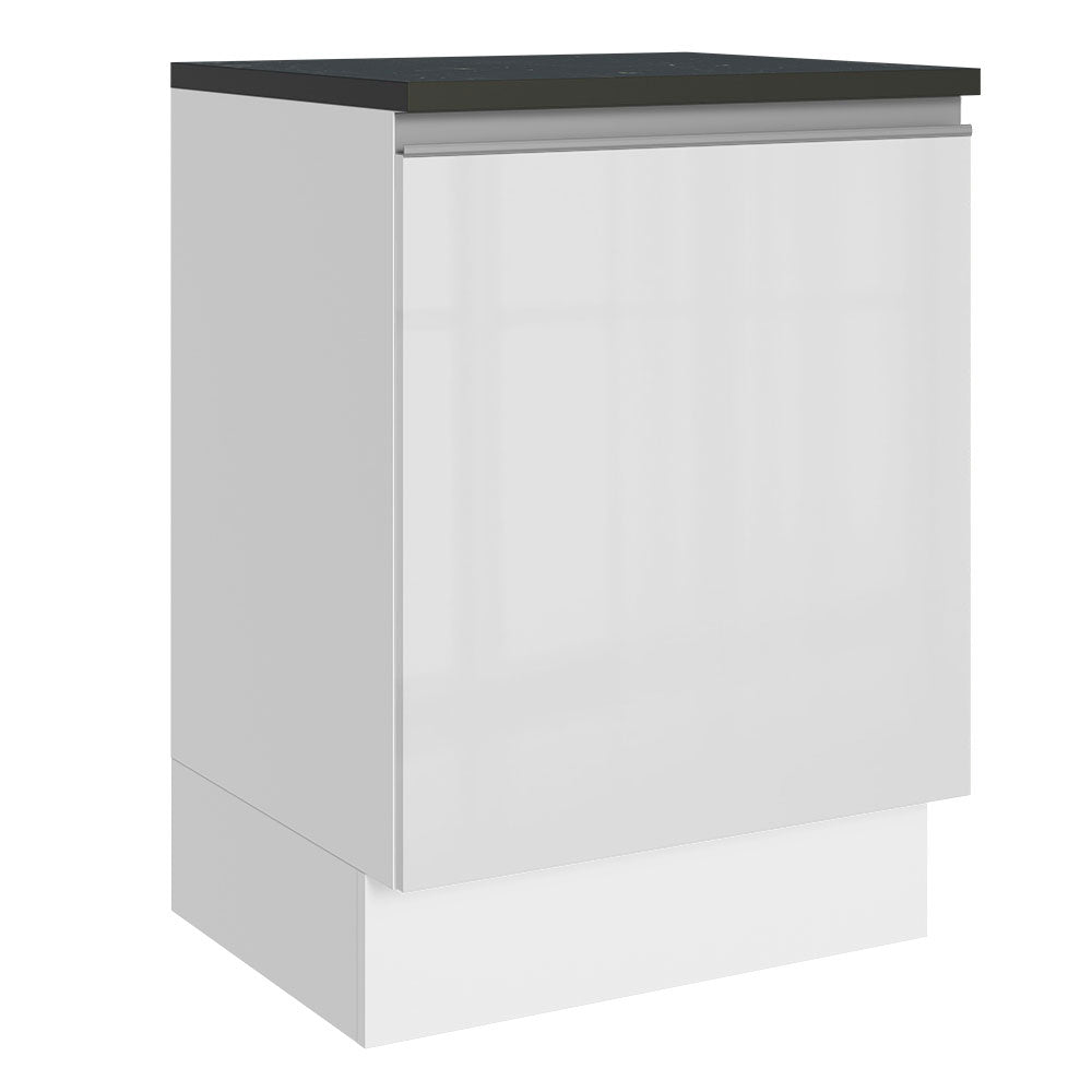 Balcão Madesa Acordes 100% MDF 60 cm 1 Porta Frente Branco Brilho