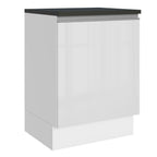 Balcão Madesa Acordes 100% MDF 60 cm 1 Porta Frente Branco Brilho