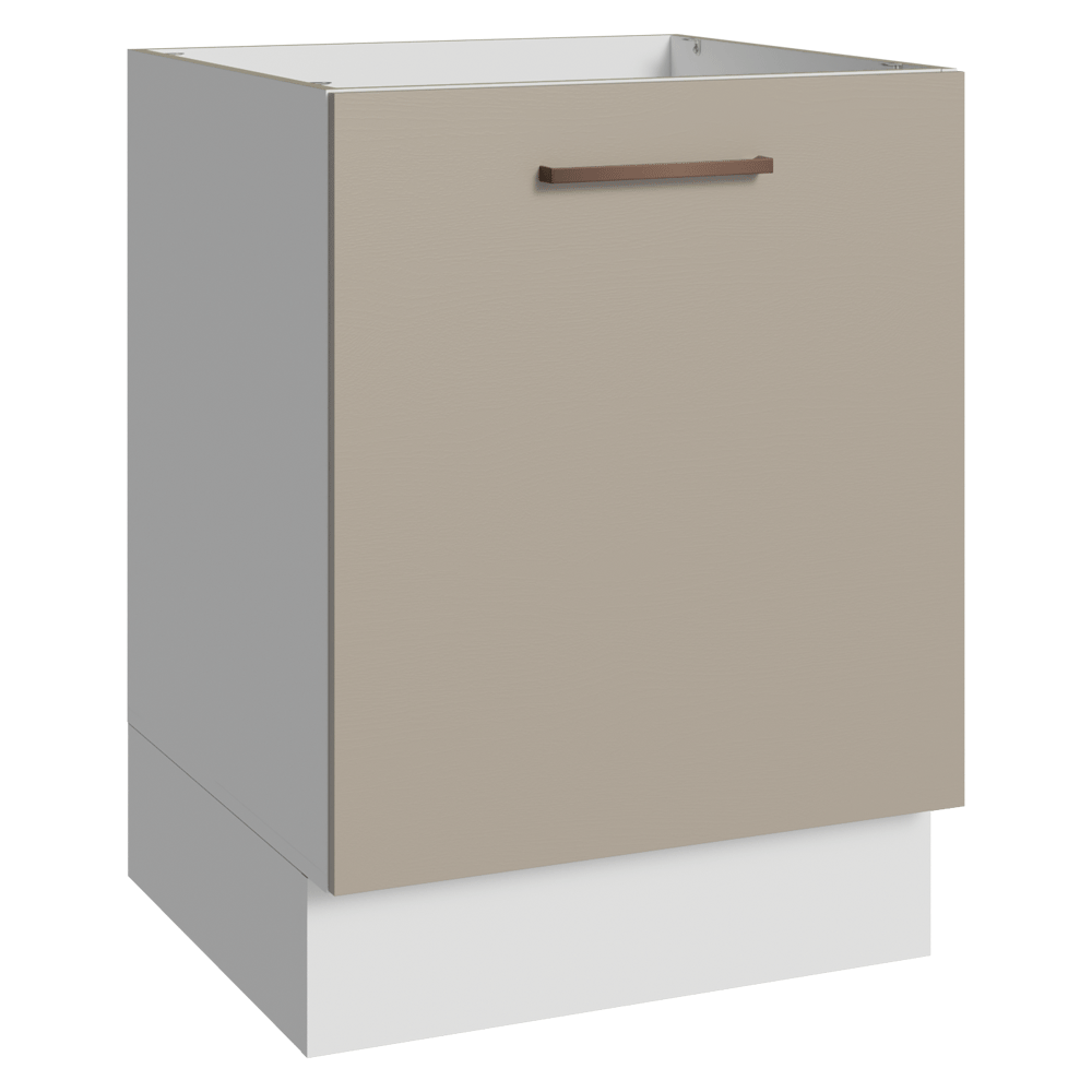 Balcão de Cozinha 60 cm 1 Porta (Sem Tampo) Branco/Crema Agata Madesa