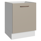 Balcão de Cozinha 60 cm 1 Porta (Sem Tampo) Branco/Crema Agata Madesa