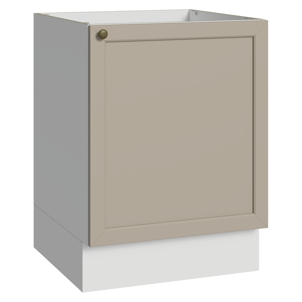Balcão de Cozinha 60 cm 1 Porta (Sem Tampo) Branco/Crema Vik Madesa
