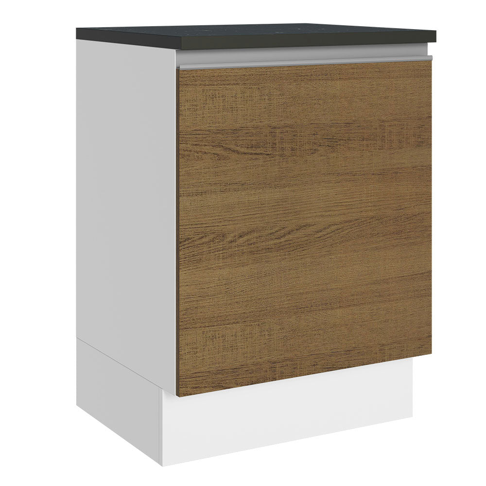 Balcão Madesa Acordes 100% MDF 60 cm 1 Porta Branco/Rustic