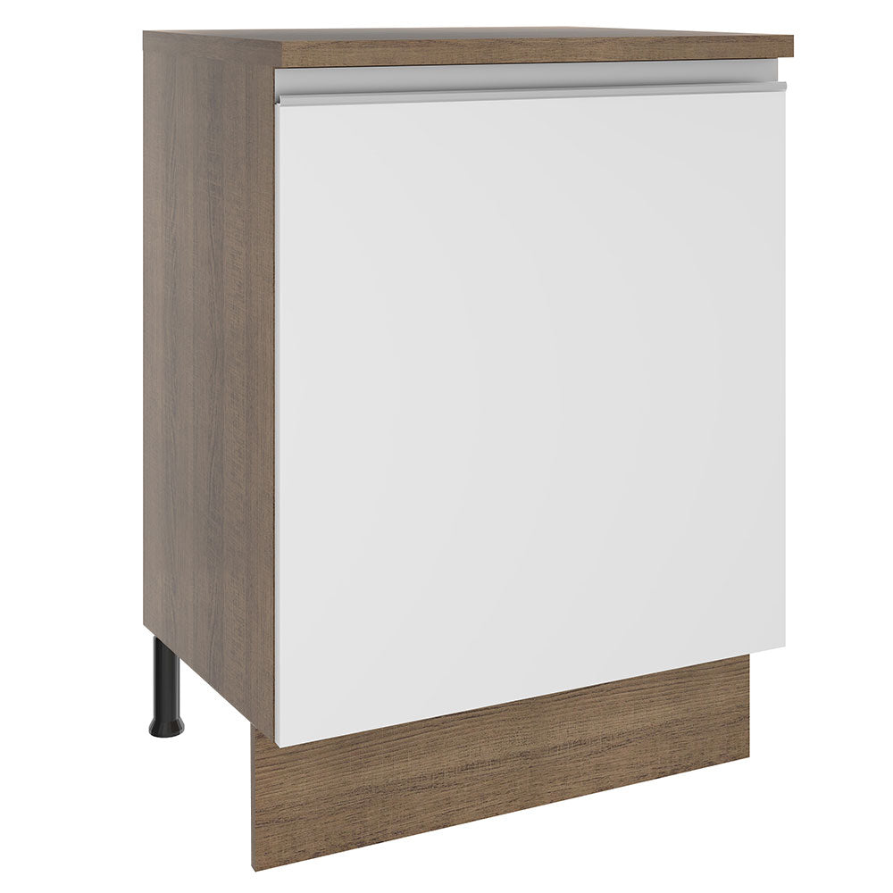 Balcão Madesa Glamy 60 cm 1 Porta Rustic/Branco