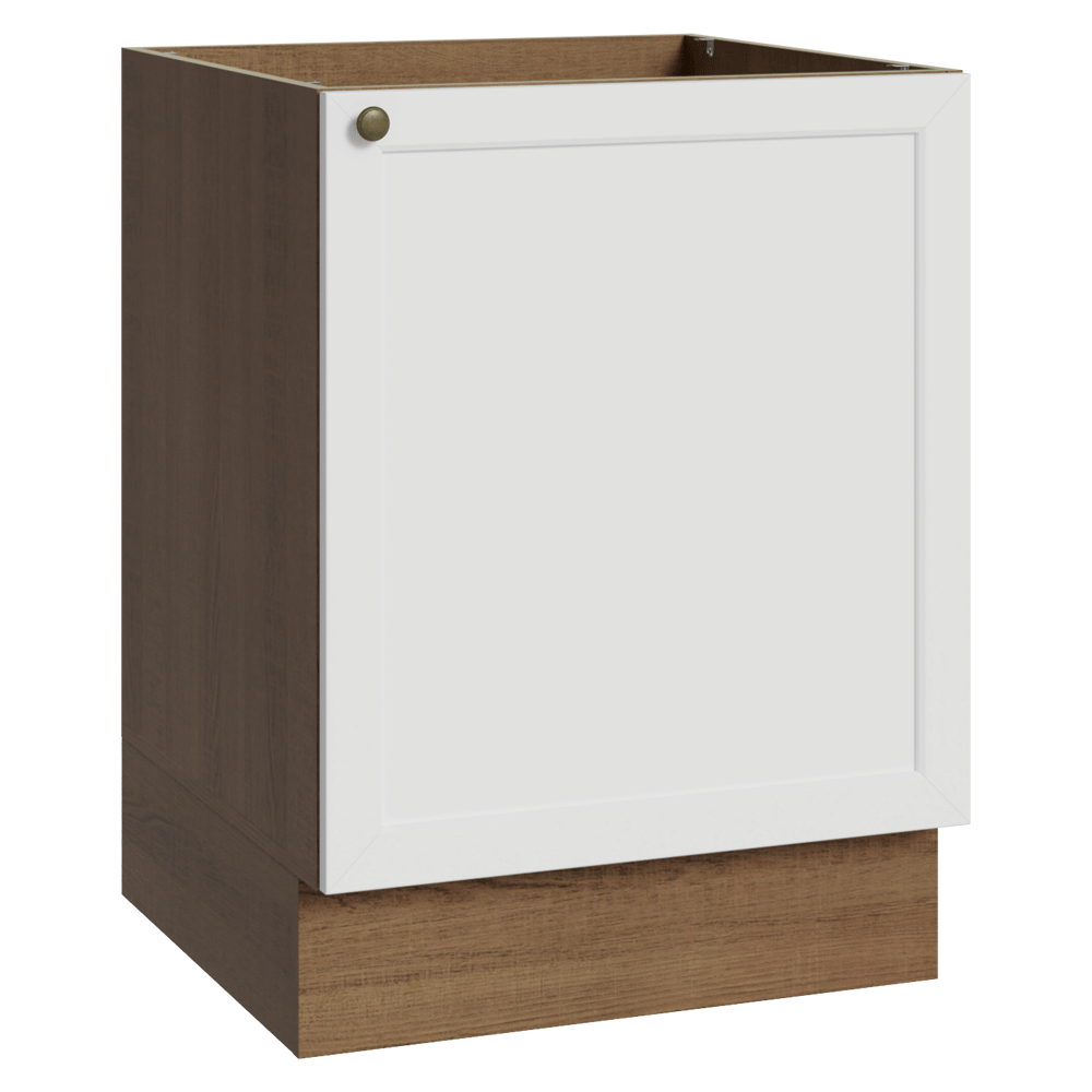 Balcão de Cozinha 60 cm 1 Porta (Sem Tampo) Rustic/Branco Vik Madesa