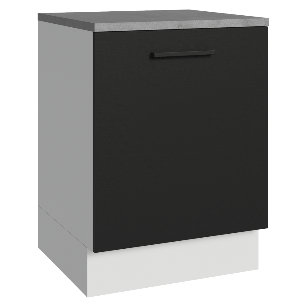 Balcão Madesa Agata 60 cm 1 Porta Branco/Preto