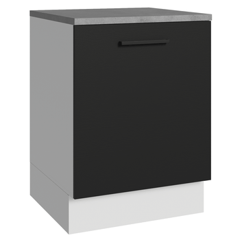 Balcão Madesa Agata 60 cm 1 Porta Branco/Preto
