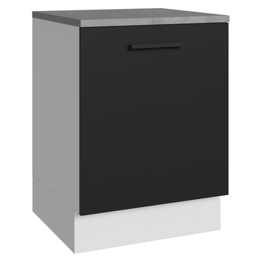 Balcão Madesa Agata 60 cm 1 Porta Branco/Preto