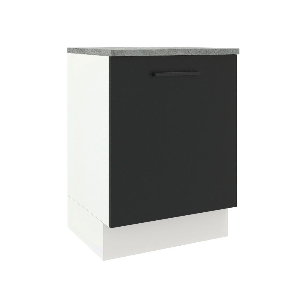 Balcão Madesa Agata 60 cm 1 Porta Branco/Preto