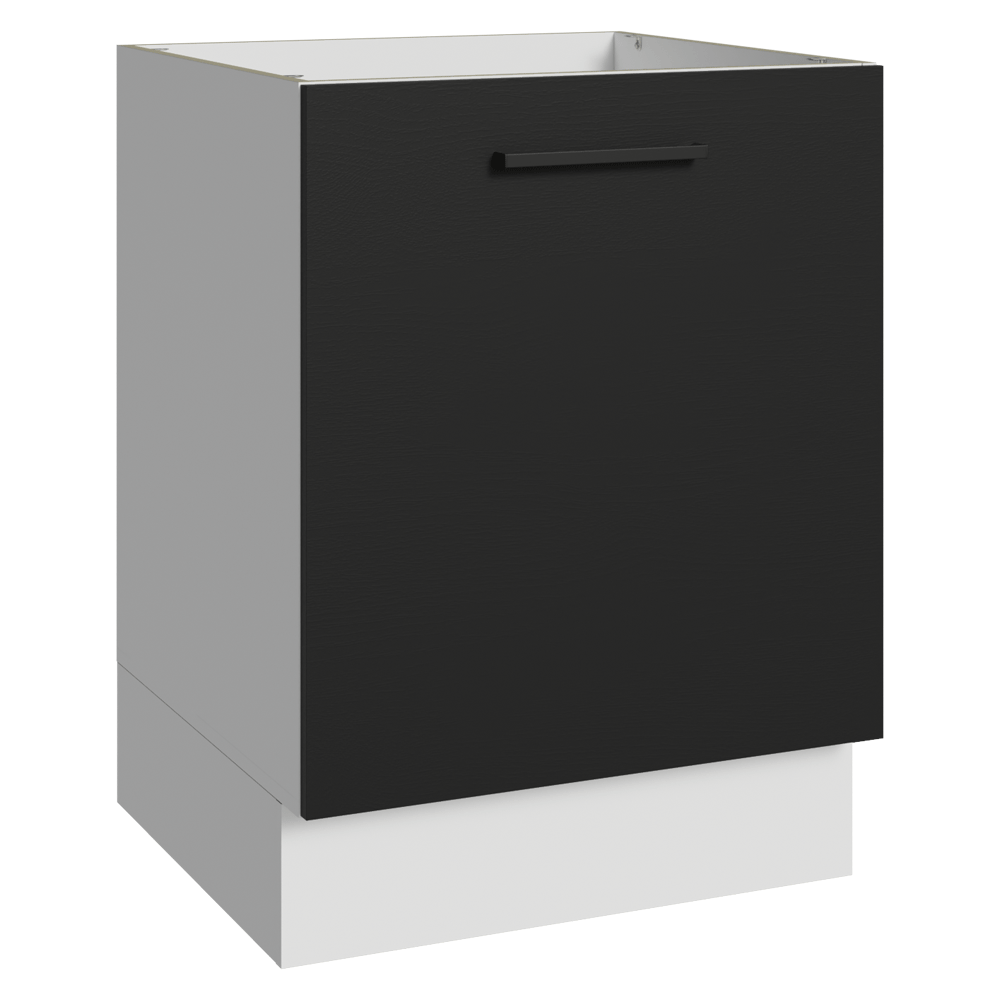 Balcão de Cozinha 60 cm 1 Porta (Sem Tampo) Branco/Preto Agata Madesa