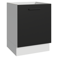 Balcão de Cozinha 60 cm 1 Porta (Sem Tampo) Branco/Preto Agata Madesa
