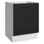 Balcão de Cozinha 60 cm 1 Porta (Sem Tampo) Branco/Preto Agata Madesa