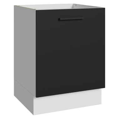 Balcão de Cozinha 60 cm 1 Porta (Sem Tampo) Branco/Preto Agata Madesa