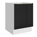 Balcão de Cozinha 60 cm 1 Porta (Sem Tampo) Branco/Preto Lux Madesa