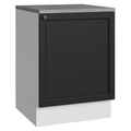 Balcão de Cozinha 60 cm 1 Porta Branco/Preto Vik Madesa
