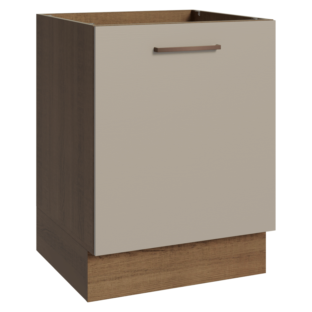 Balcão de Cozinha 60 cm 1 Porta (Sem Tampo) Rustic/Crema Agata Madesa