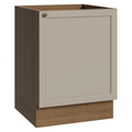 Balcão de Cozinha 60 cm 1 Porta (Sem Tampo) Rustic/Crema Vik Madesa