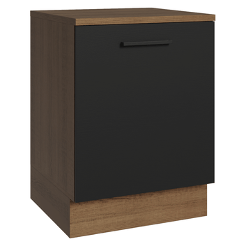 Balcão Madesa Agata 60 cm 1 Porta Rustic/Preto