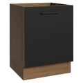 Balcão de Cozinha 60 cm 1 Porta (Sem Tampo) Rustic/Preto Agata Madesa