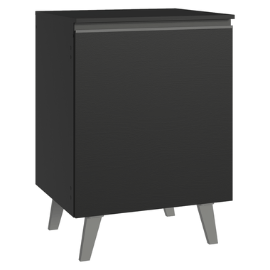 Balcão de Cozinha 60 cm 1 Porta Com Pés Preto Nice Madesa