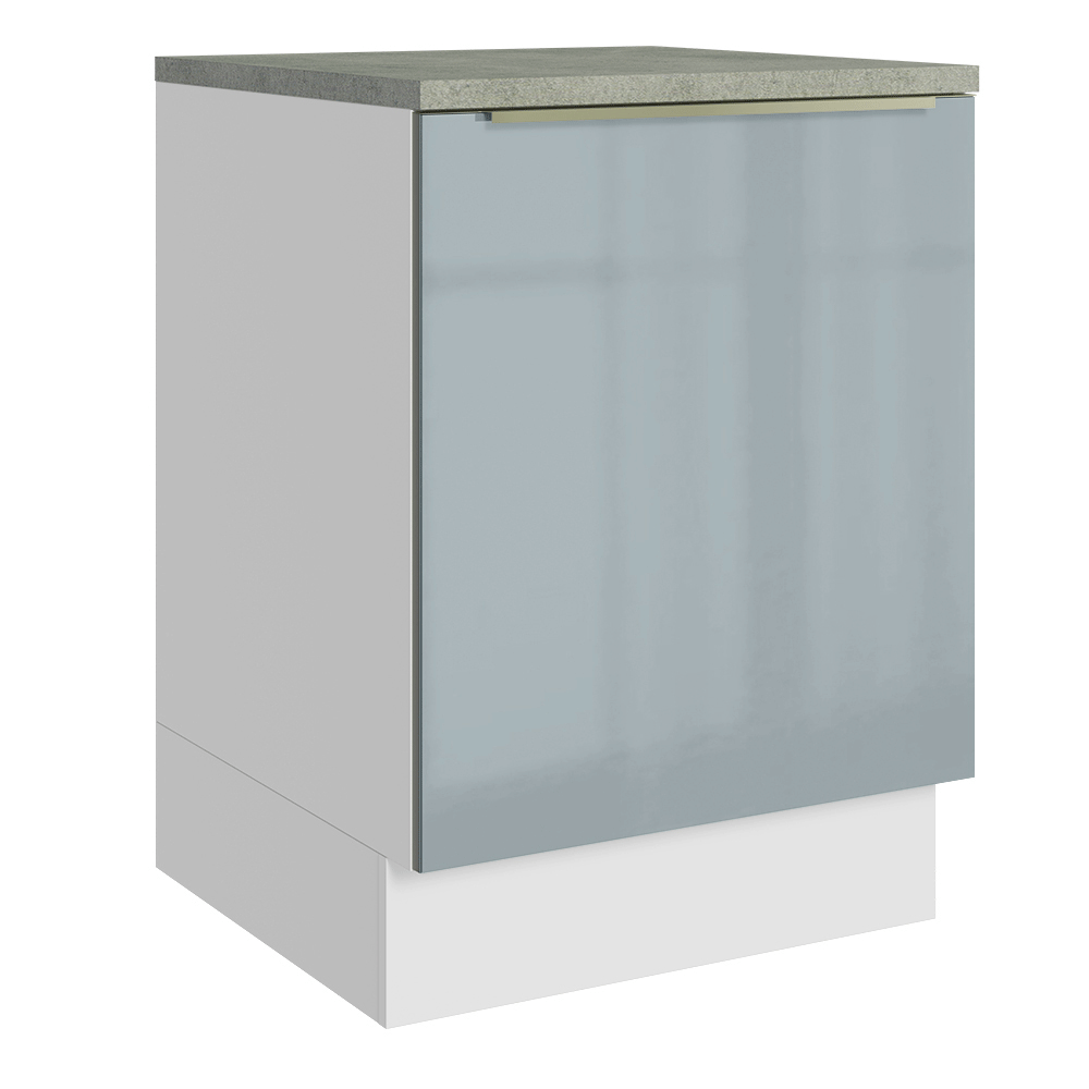 Balcão de Cozinha 60 cm 1 Porta Branco/Cinza Lux Madesa