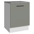 Balcão Madesa Agata 60 cm 1 Porta Branco/Cinza
