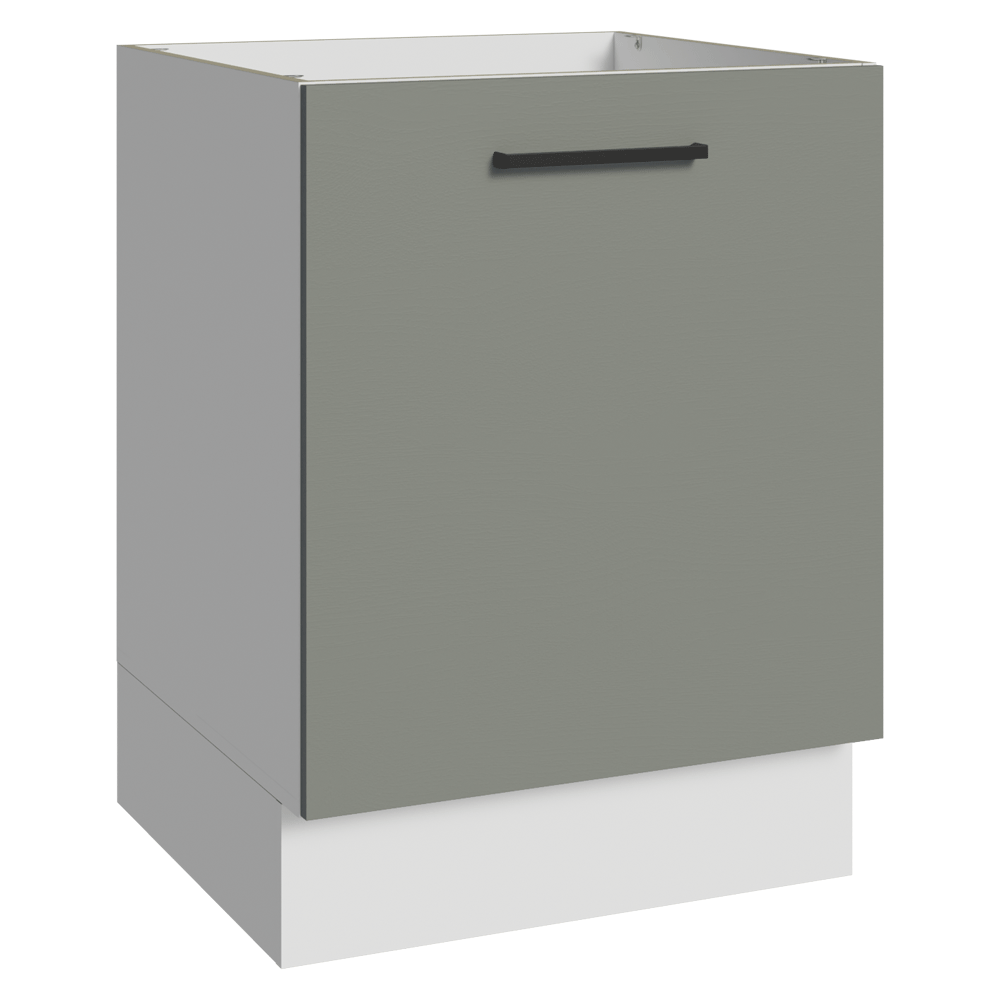 Balcão de Cozinha 60 cm 1 Porta (Sem Tampo) Branco/Cinza Agata Madesa