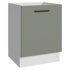 Balcão de Cozinha 60 cm 1 Porta (Sem Tampo) Branco/Cinza Agata Madesa