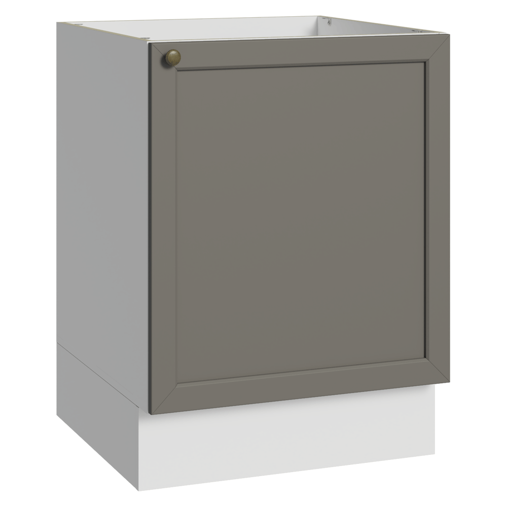 Balcão de Cozinha 60 cm 1 Porta (Sem Tampo) Branco/Cinza Vik Madesa