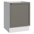 Balcão de Cozinha 60 cm 1 Porta (Sem Tampo) Branco/Cinza Vik Madesa