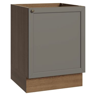 Balcão de Cozinha 60 cm 1 Porta (Sem Tampo) Rustic/Cinza Vik Madesa