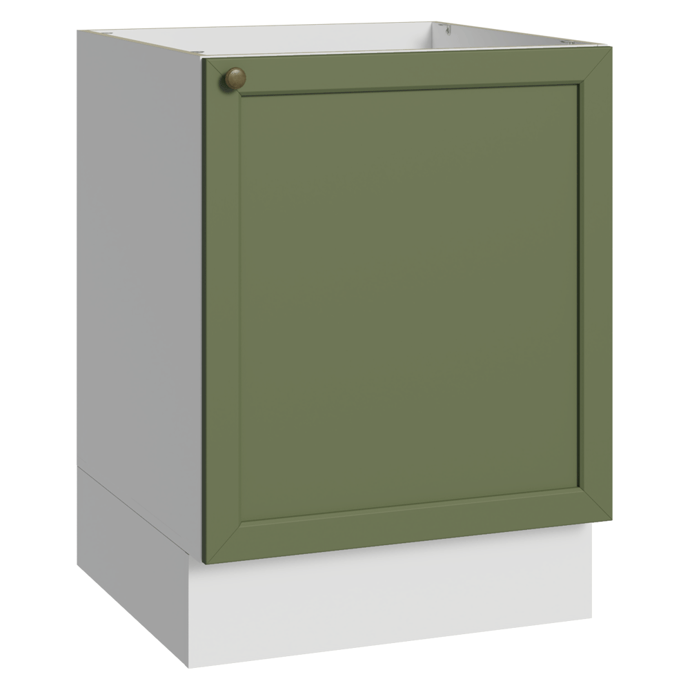 Balcão de Cozinha 60 cm 1 Porta (Sem Tampo) Branco/Verde Vik Madesa