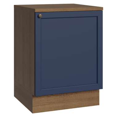 Balcão de Cozinha 60 cm 1 Porta Rustic/Azul Vik Madesa