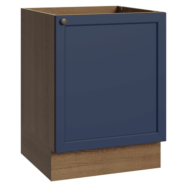 Balcão de Cozinha 60 cm 1 Porta (Sem Tampo) Rustic/Azul Vik Madesa