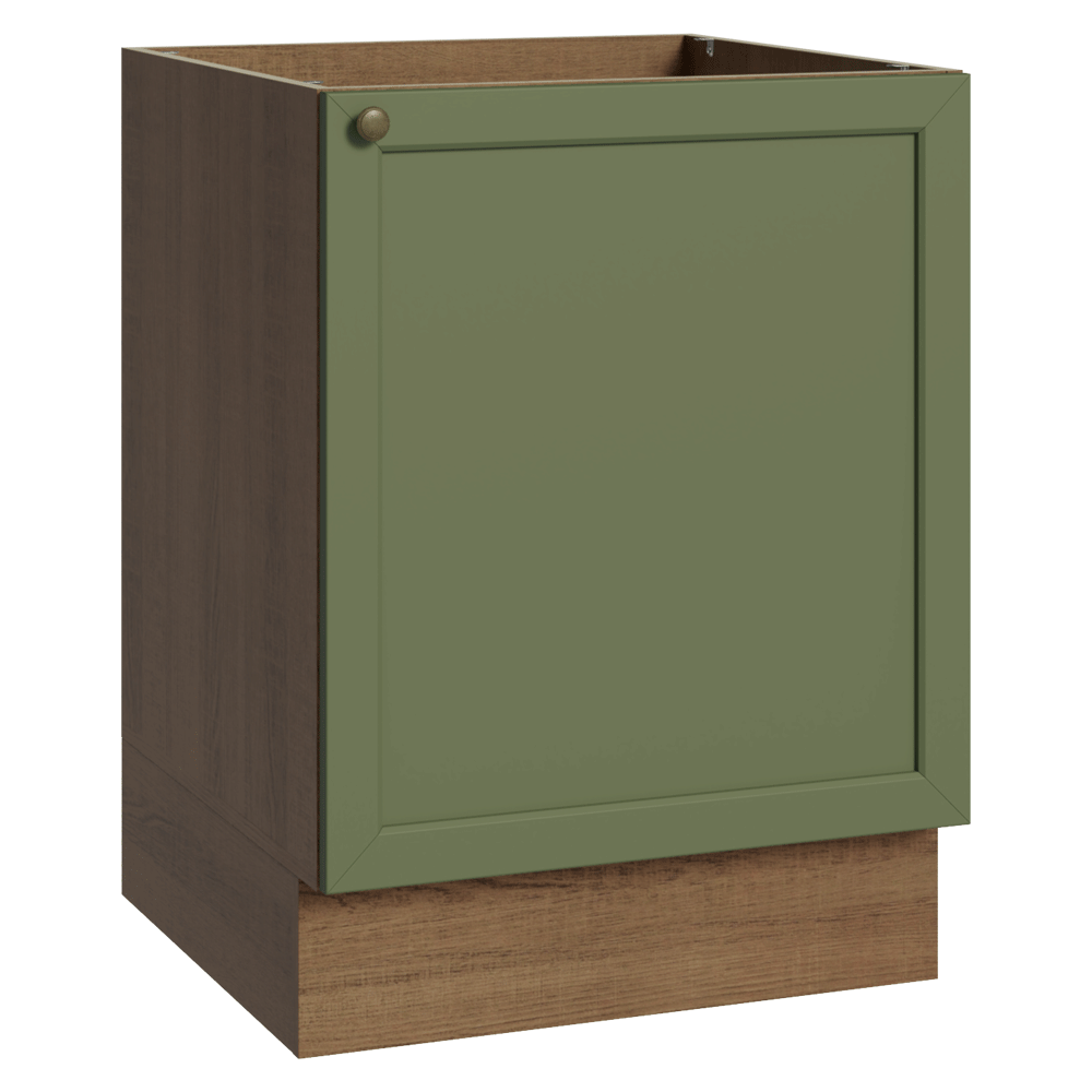 Balcão de Cozinha 60 cm 1 Porta (Sem Tampo) Rustic/Verde Vik Madesa