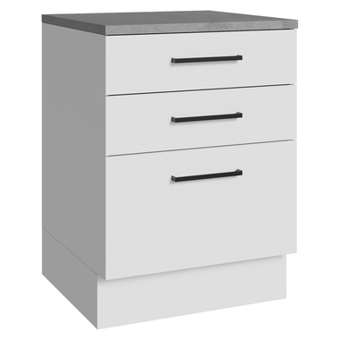 Balcão Madesa Agata 60 cm 3 Gavetas Branco