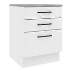 Balcão Madesa Agata 60 cm 3 Gavetas Branco