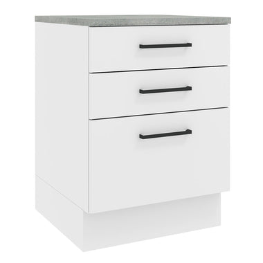 Balcão Madesa Agata 60 cm 3 Gavetas Branco