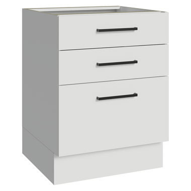 Balcão de Cozinha 60 cm 3 Gavetas (Sem Tampo) Branco Agata Madesa