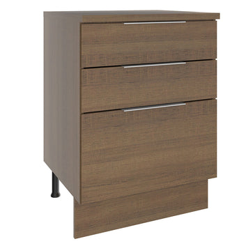 Balcão Madesa Stella 60 cm 3 Gavetas Rustic