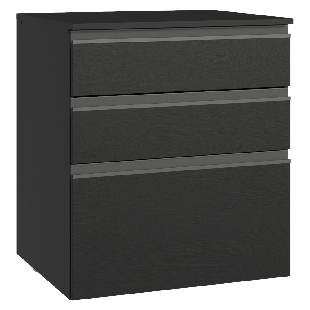 Balcão de Cozinha 60 cm 3 Gavetas Suspenso Preto Nice Madesa