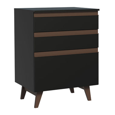 Balcão Madesa Reims 60 cm 3 Gavetas Preto