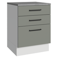 Balcão Madesa Agata 60 cm 3 Gavetas Branco/Cinza