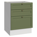 Balcão de Cozinha 60 cm 3 Gavetas (Sem Tampo) Branco/Verde Vik Madesa