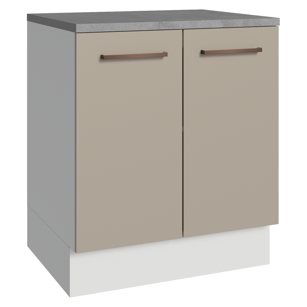 Balcão de Cozinha 70 cm 2 Portas Branco/Crema Agata Madesa