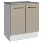 Balcão de Cozinha 70 cm 2 Portas Branco/Crema Agata Madesa
