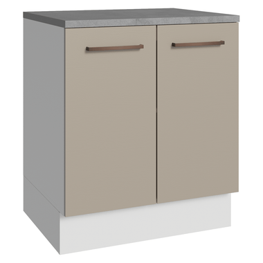 Balcão de Cozinha 70 cm 2 Portas Branco/Crema Agata Madesa