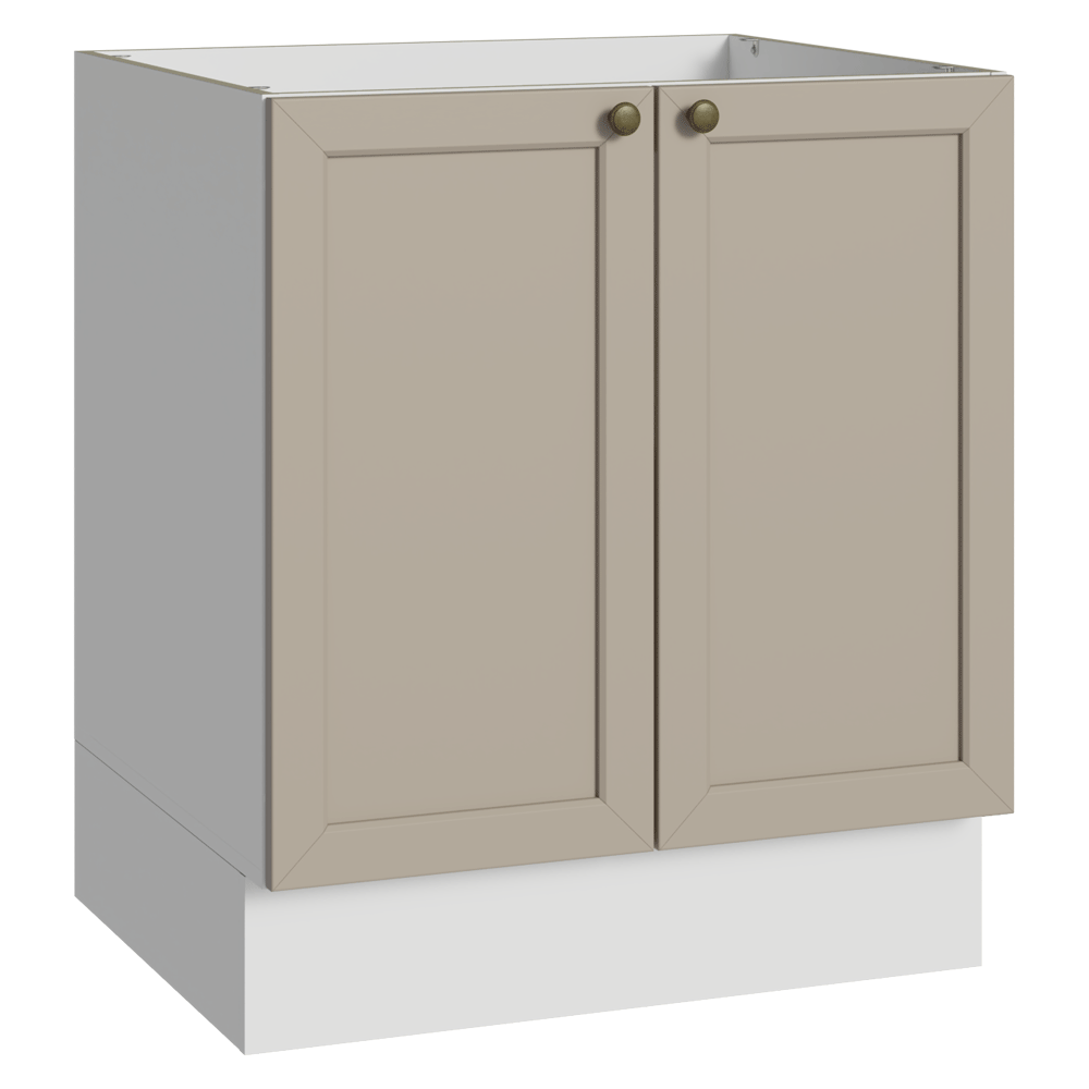 Balcão de Cozinha 70 cm 2 Portas (Sem Tampo) Branco/Crema Vik Madesa