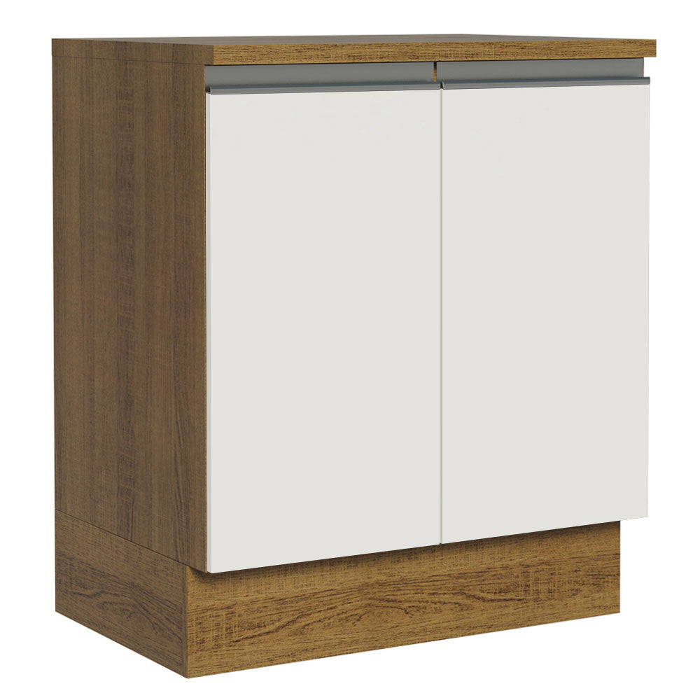 Balcão de Cozinha Madesa Glamy 70 cm 2 Portas Rustic/Branco